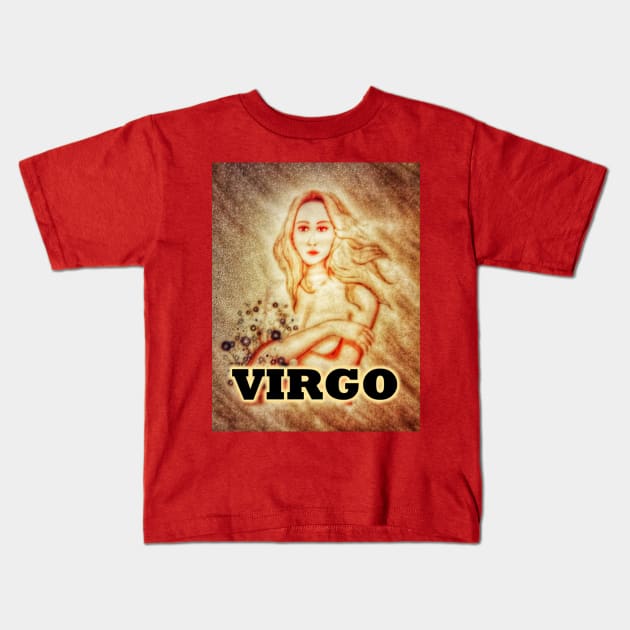 Virgo the Maiden Zodiac sign Kids T-Shirt by Matt Starr Fine Art